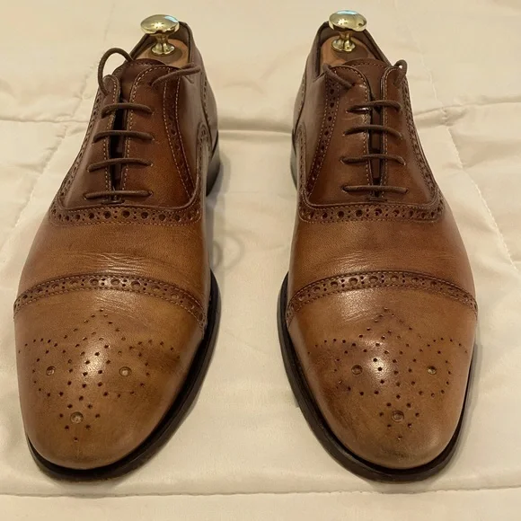 Ace Marks Half Brogue Cap Toe Shoes in Cuoio Antique Dress Shoe Wingtip Cognac Antique – Ace Marks main image 3
